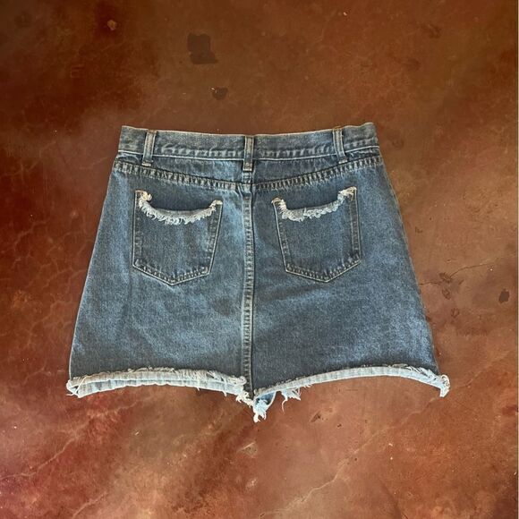 POL 90s Y2K Denim Jean Mini Skirt with Buttons, Size Small - Picture 4 of 4